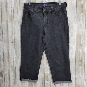 Nydj Womens Crop Jeans Size 12 Black